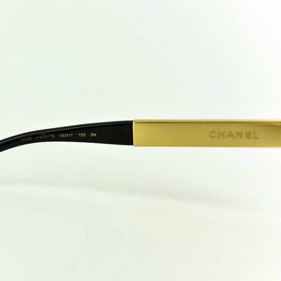 CHANEL Black/Gold CC 18k Gold Mirrored Sunglasses main image 4